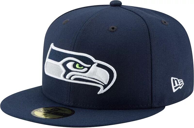 

Мужская темно-синяя шляпа с логотипом New Era Seattle Seahawks 59Fifty