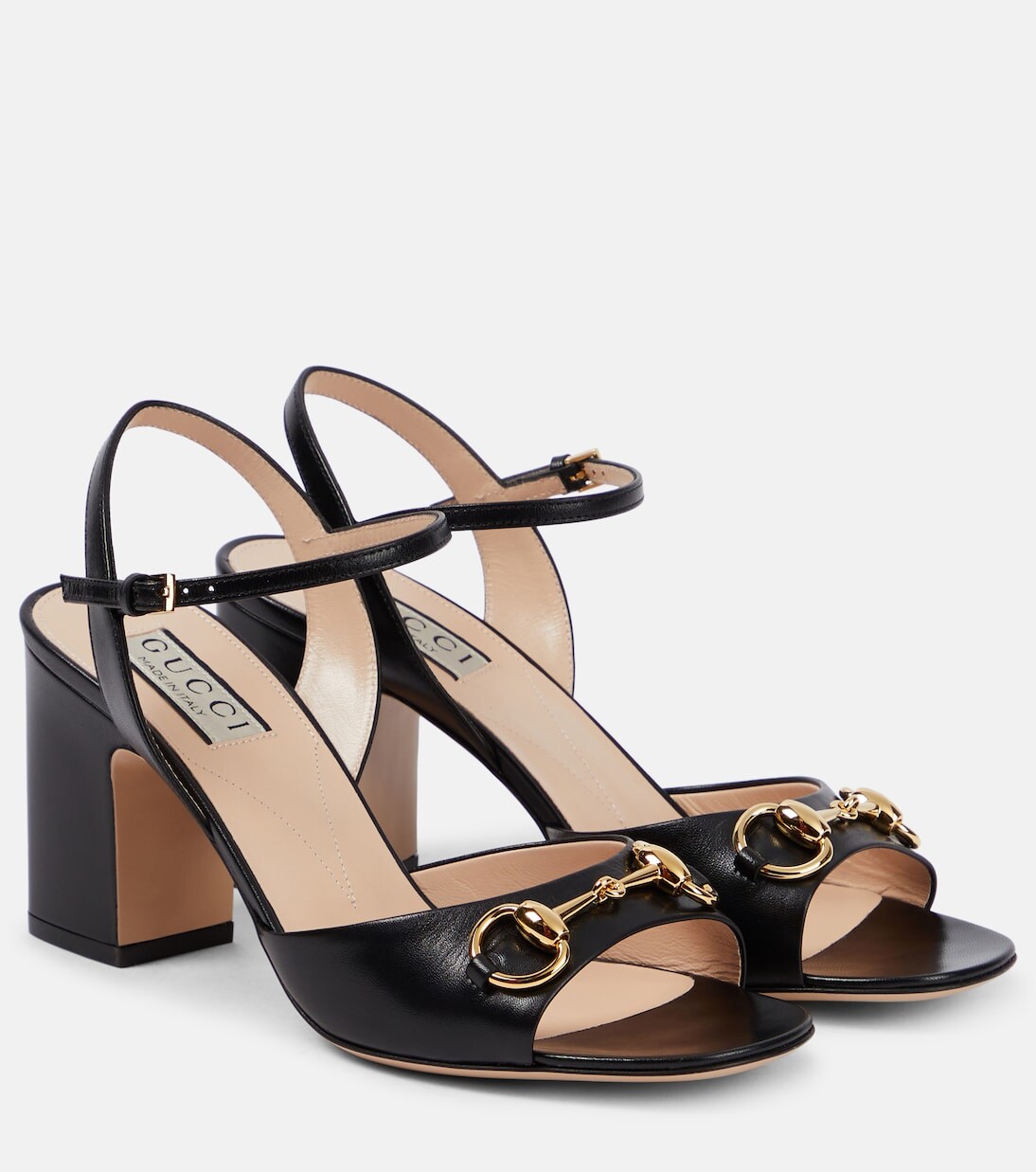 

Кожаные сандалии horsebit Gucci, черный