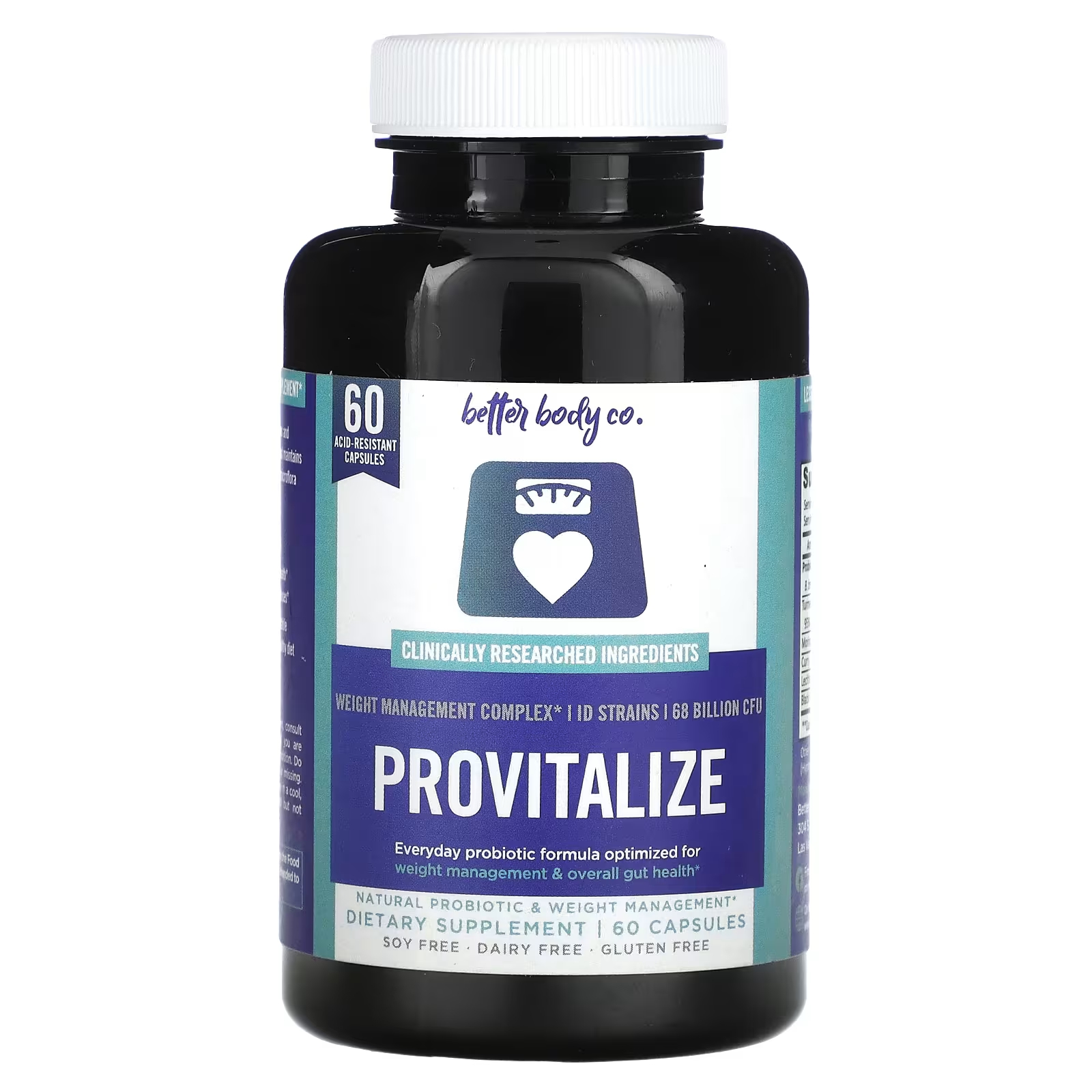 Пищевая добавка Better Body Co. Provitalize, 60 кислотоустойчивых капсул