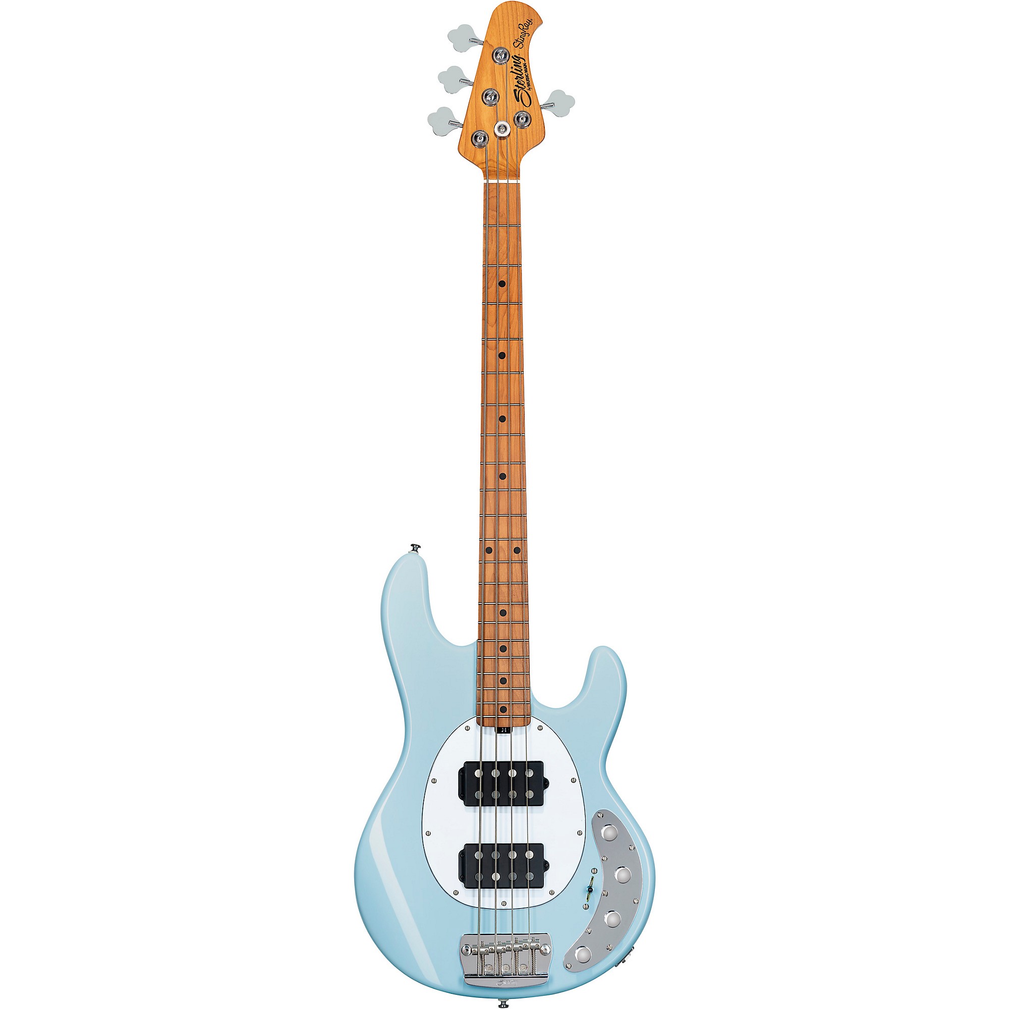 цена Sterling by Music Man StingRay Ray34HH Электрический бас-гитара с кленовой накладкой Daphne Blue