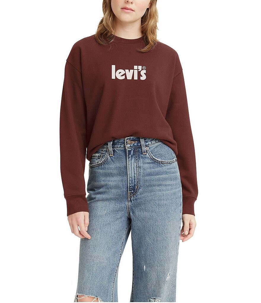 

Флисовая толстовка с круглым вырезом Levi's Standard с круглым вырезом, красный