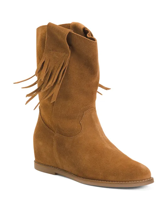 

Замшевые ботинки Kelsey Western с бахромой Dingo, цвет Camel