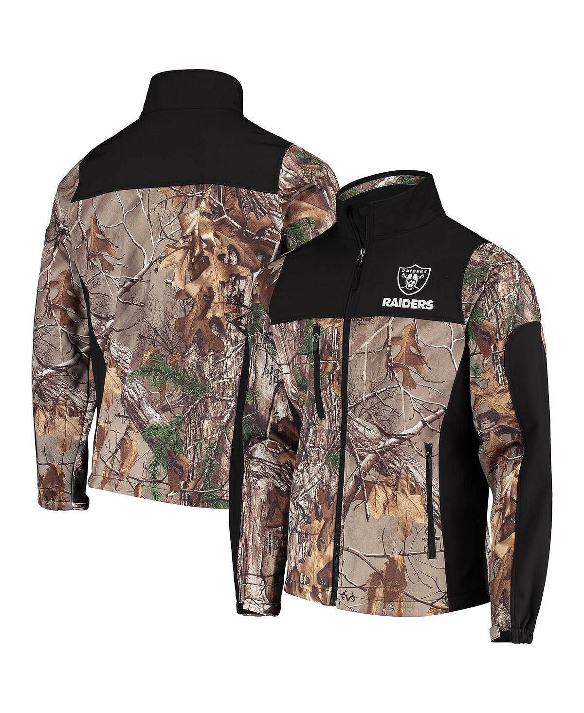 

Мужская куртка Realtree Camo и черная софтшелл с молнией во всю длину Las Vegas Raiders Circle Hunter Dunbrooke, Черный