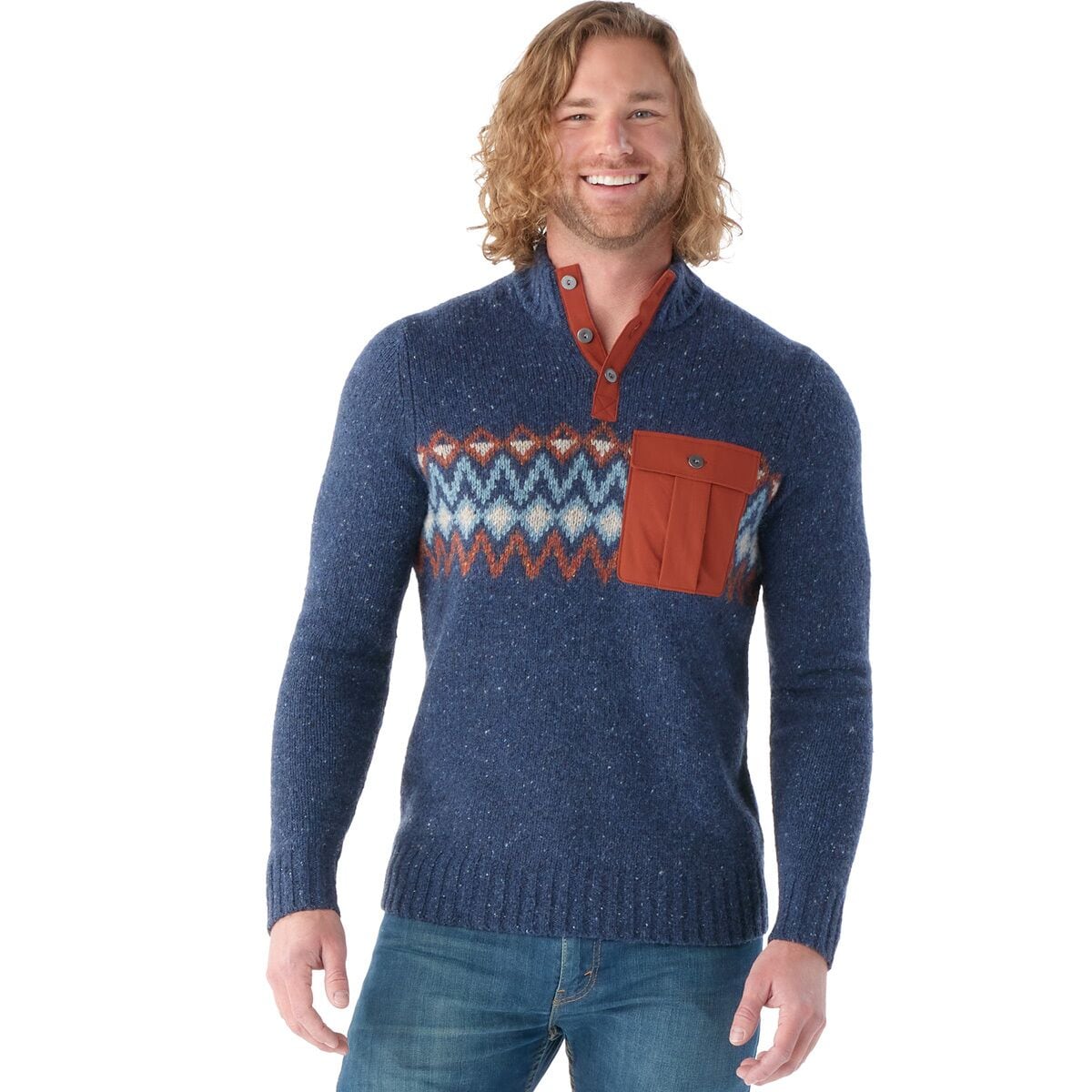 Тяжелый свитер на пуговицах на пуговицах Smartwool, синий