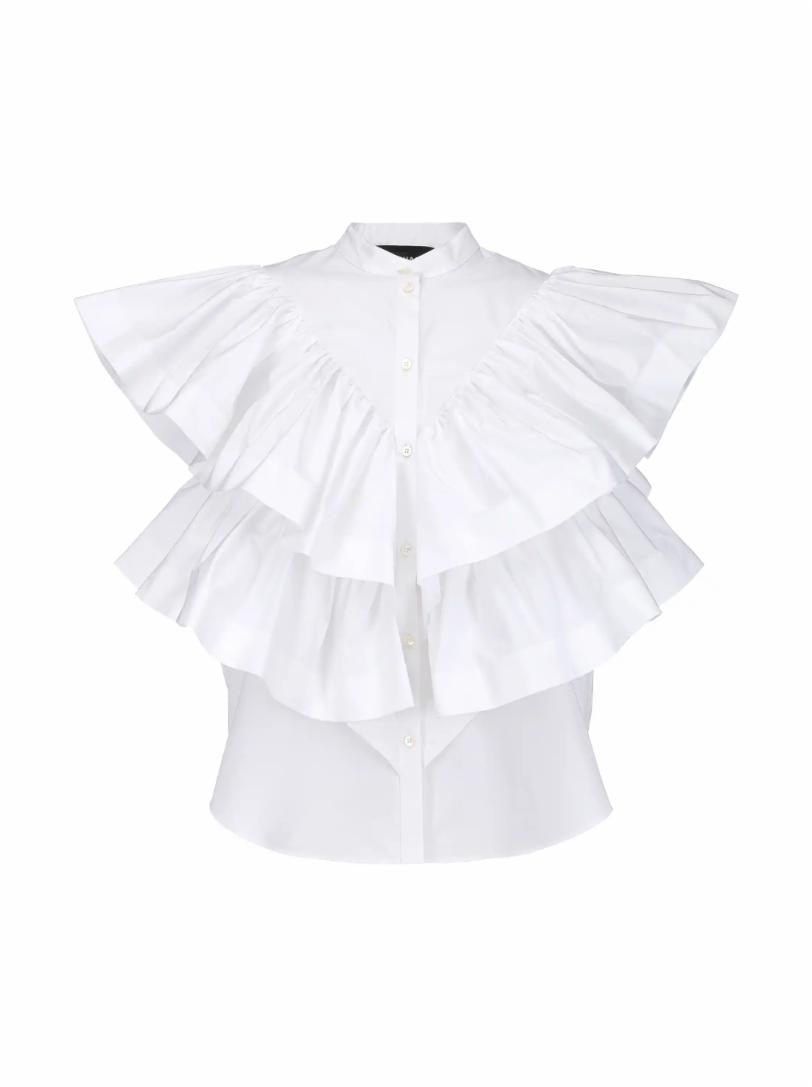 Хлопковая блузка со оборками Rochas блуза nucleo на пуговицах размер 98 белый