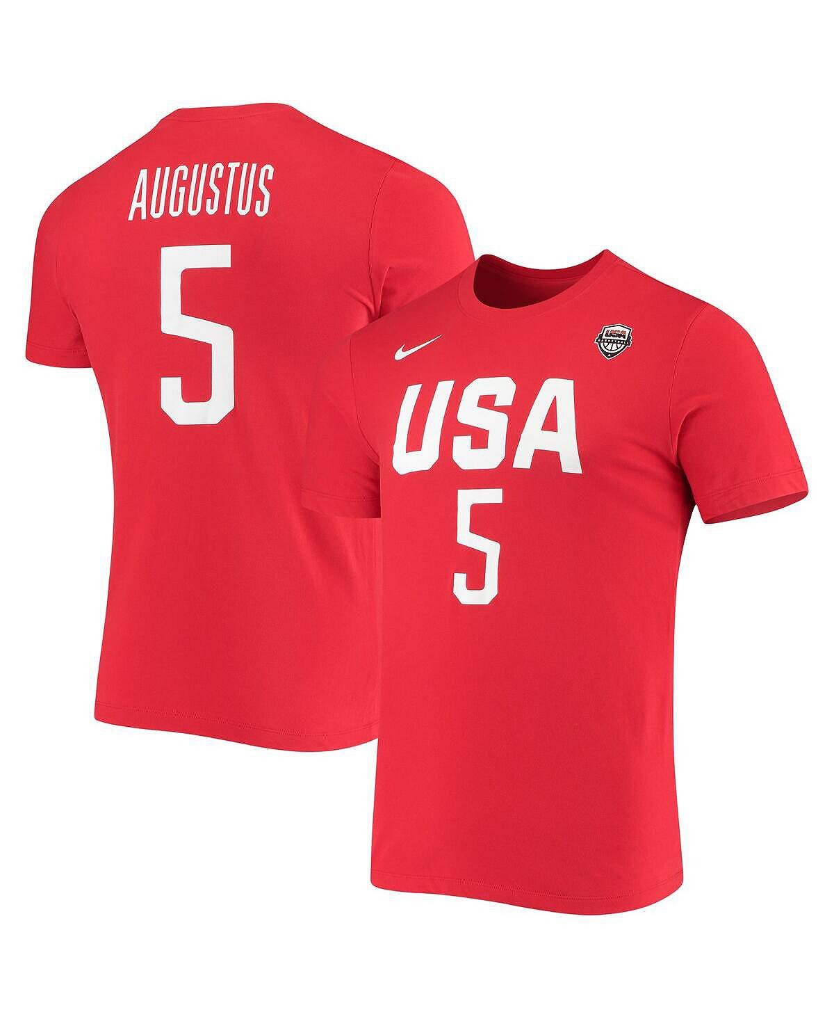 Женская футболка seimone augustus usa basketball red name and number performance Nike, красный олли и огастус эванс г