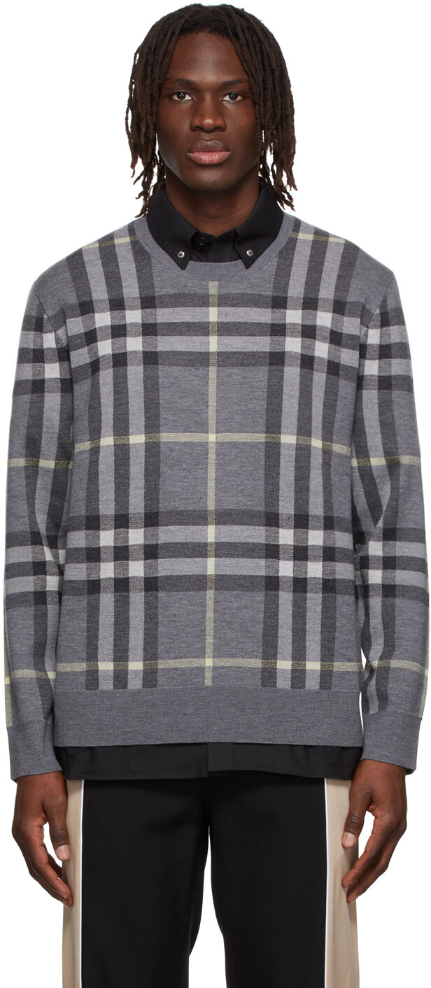 

Серый шерстяной свитер Burberry