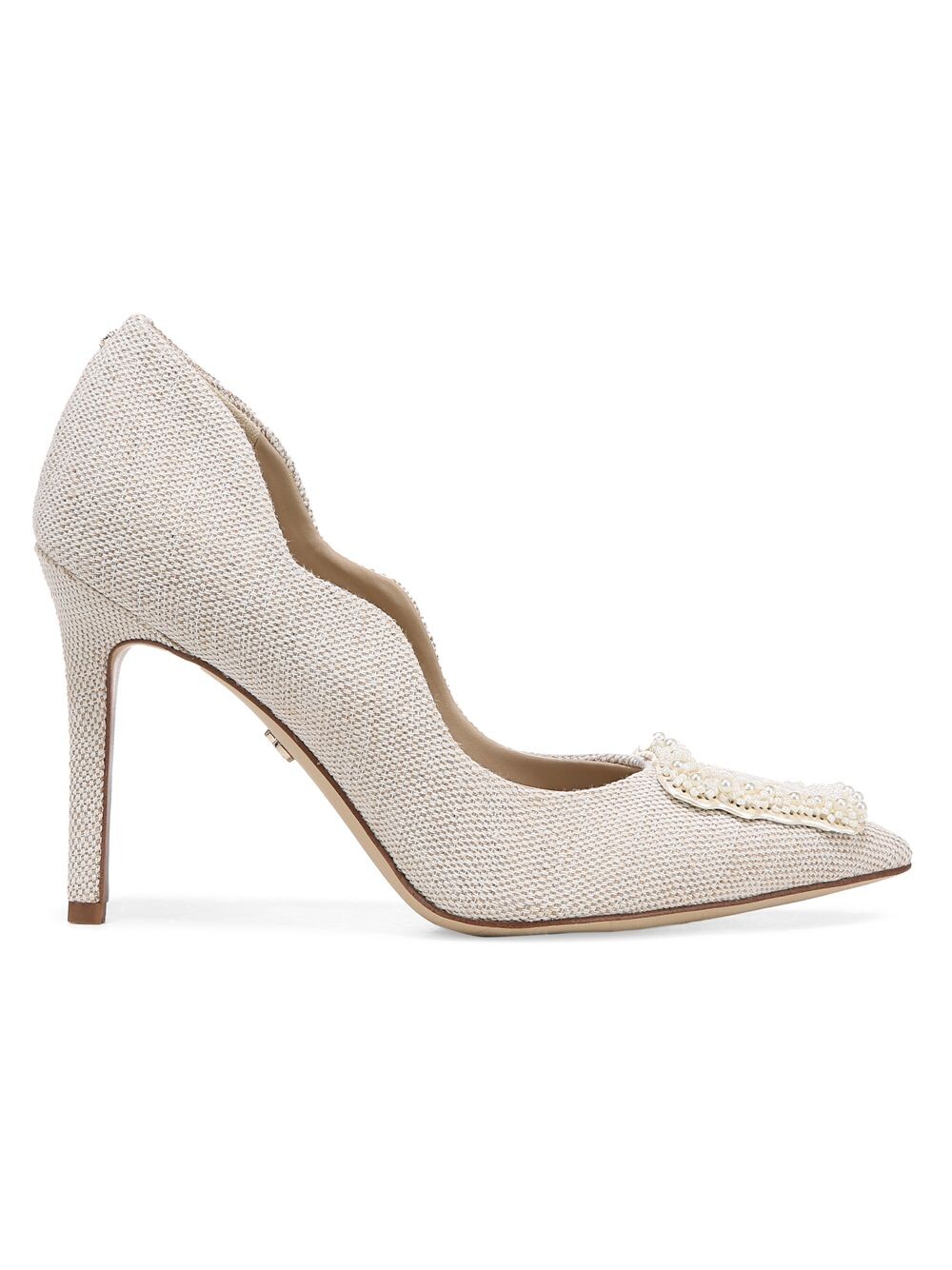 

Туфли-лодочки Harriett с пряжкой из бисера Sam Edelman, слоновая кость