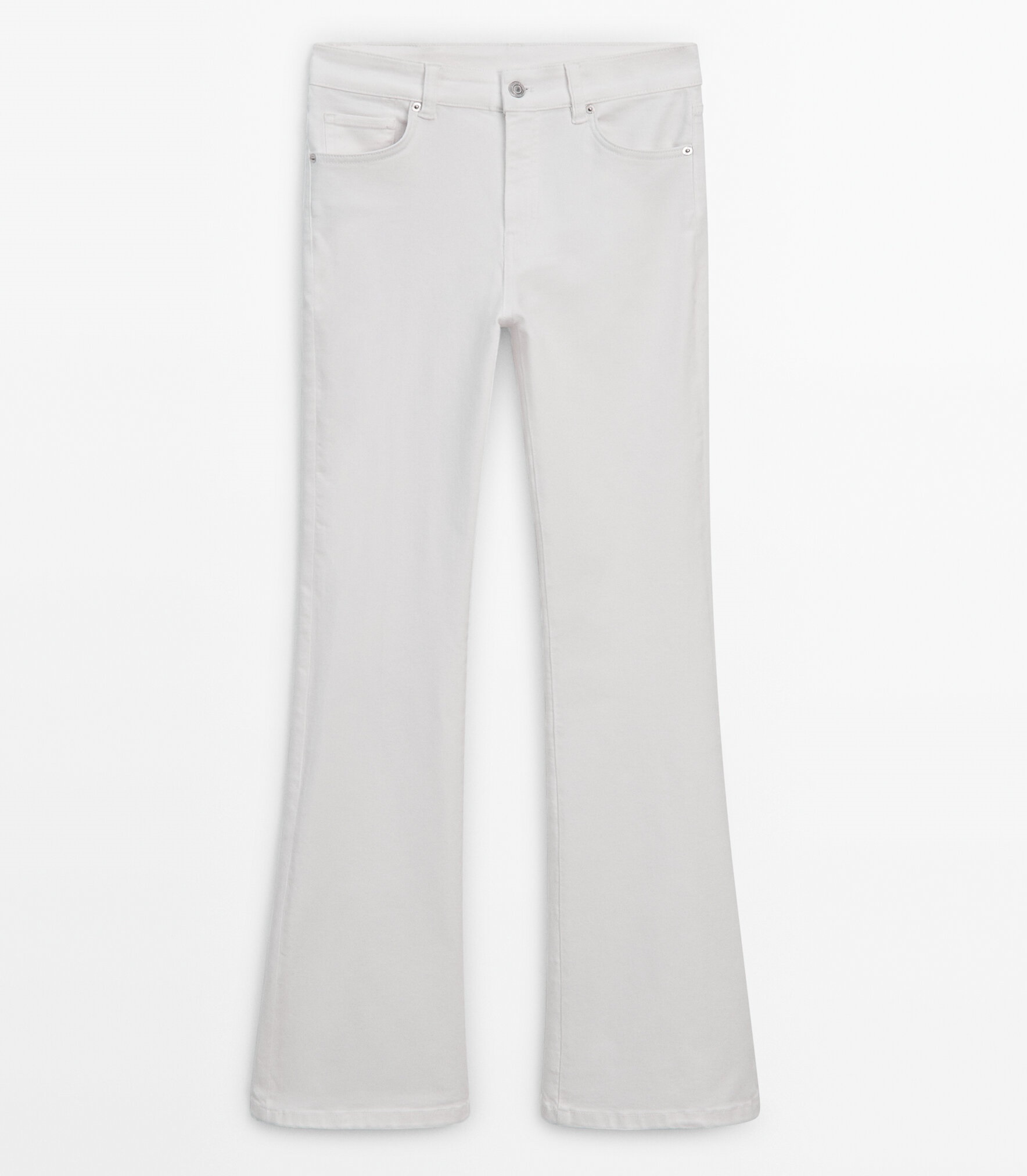 Джинсы Massimo Dutti High-waist Skinny Flare, белый джинсы massimo dutti skinny flare fit high waist темно синий