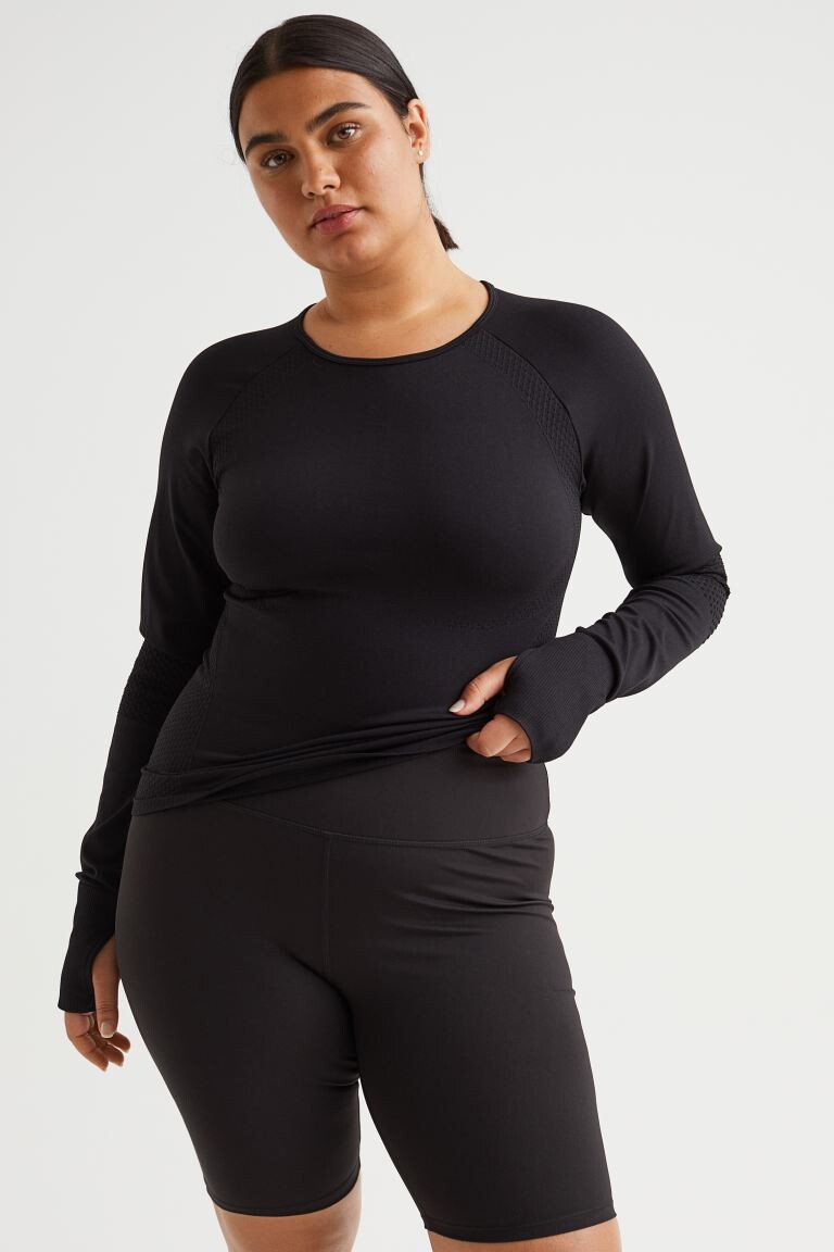 

H&M+ Короткие леггинсы для тренинга, черный