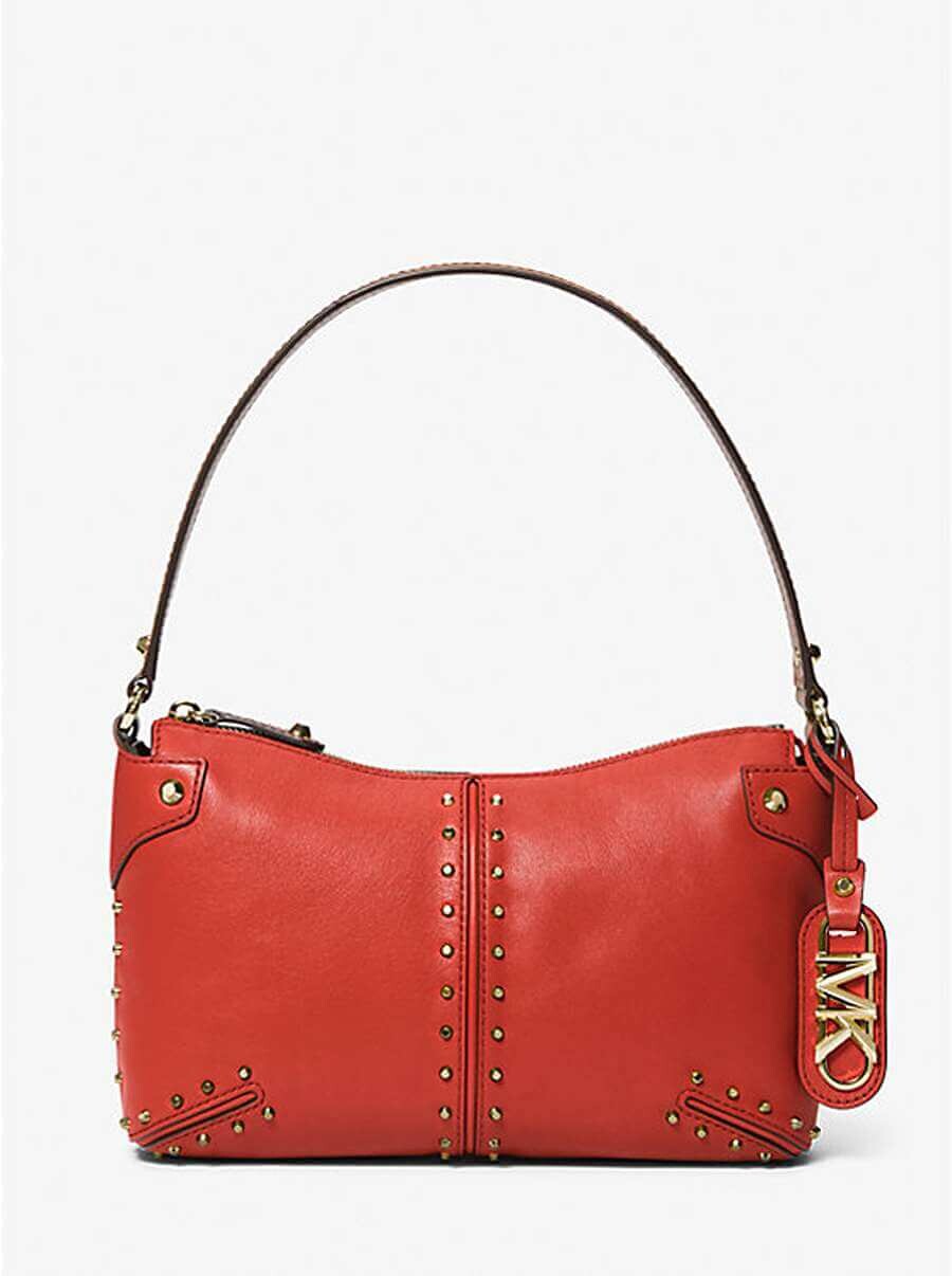 

Сумка Michael Michael Kors Astor Large Studded Leather Shoulder Bag, красный