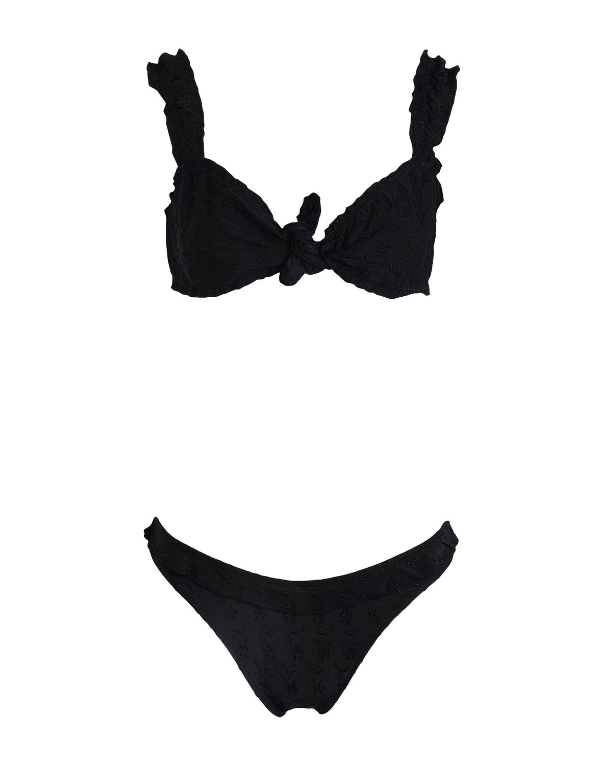 

Бикини Frankies Bikinis Colby Eyelet Top-Lucia Eyelet Bottom, черный