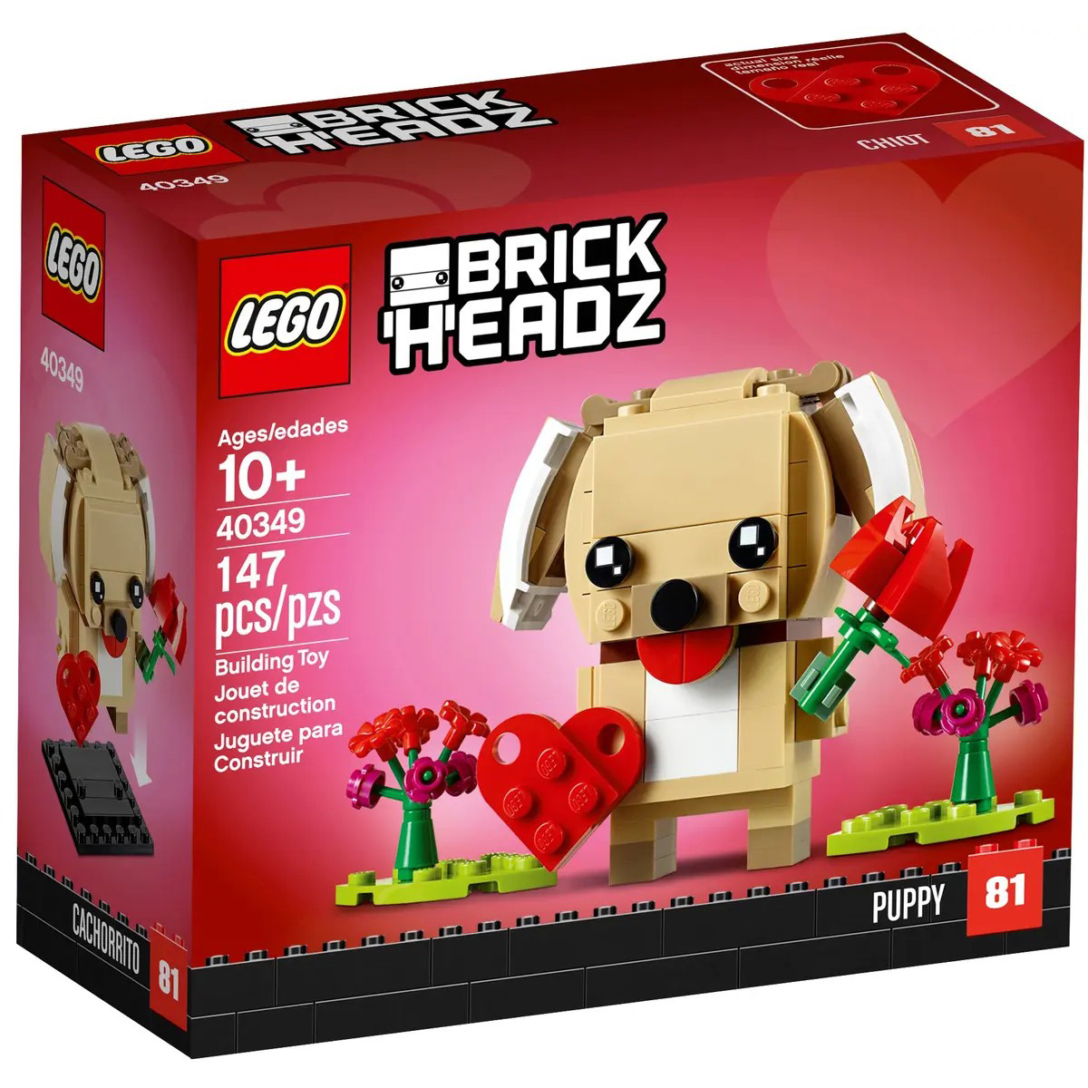 Конструктор Lego BrickHeadz Valentine's Puppy 40349, 147 деталей конструктор lego lego brickheadz 40543 сувенирный набор сенбернар