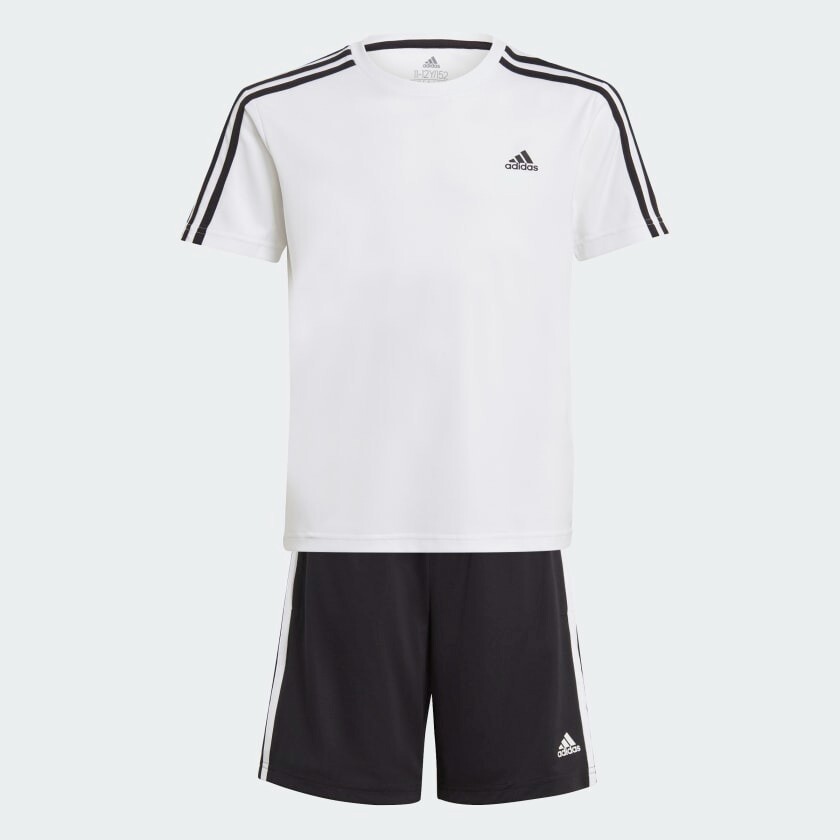 

Детский спортивный комплект Adidas Designed To Move Tee And Shorts, 2 предмета, белый/черный