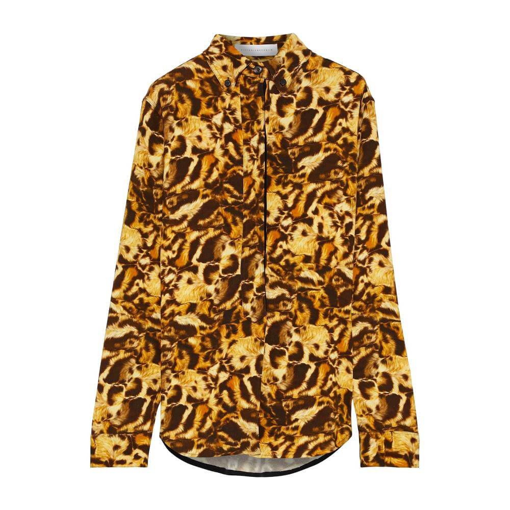 Блузка Victoria Beckham, коричневый/желтый женская драпированная шелковая рубашка элегантная блузка из шелка тутового атласа с длинными рукавами дамский топ с отложным воротником