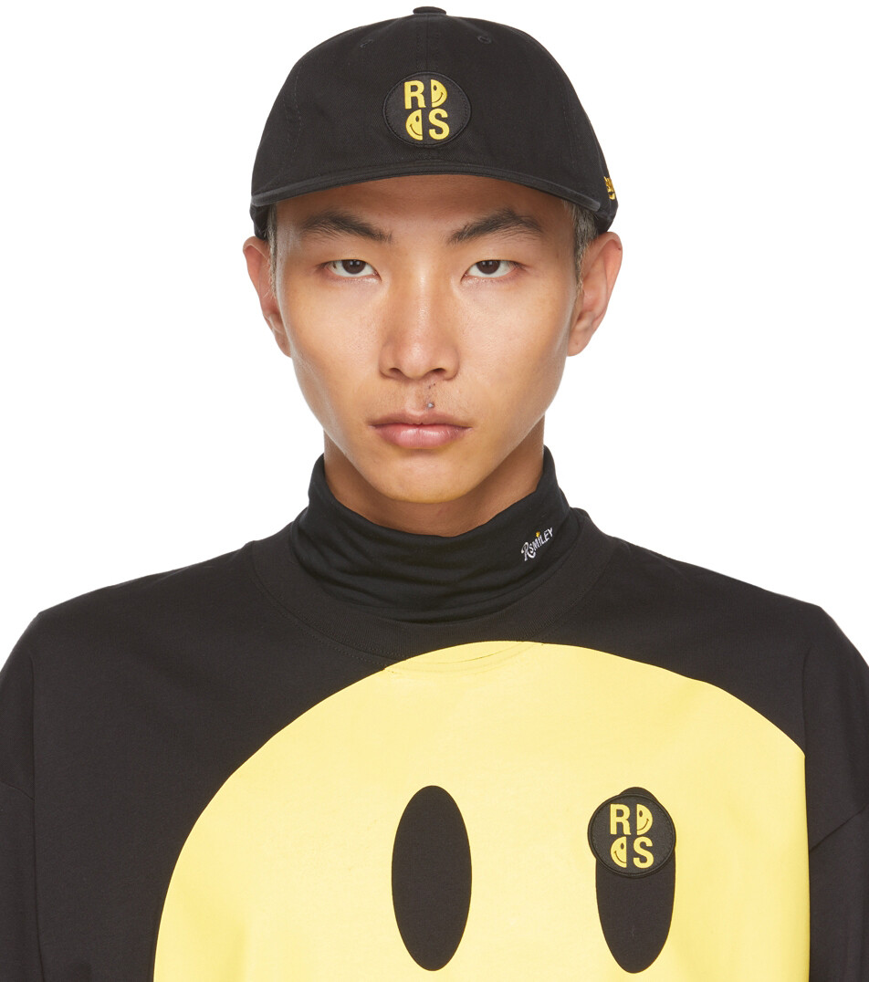 

Черная хлопковая кепка Smiley Edition Raf Simons