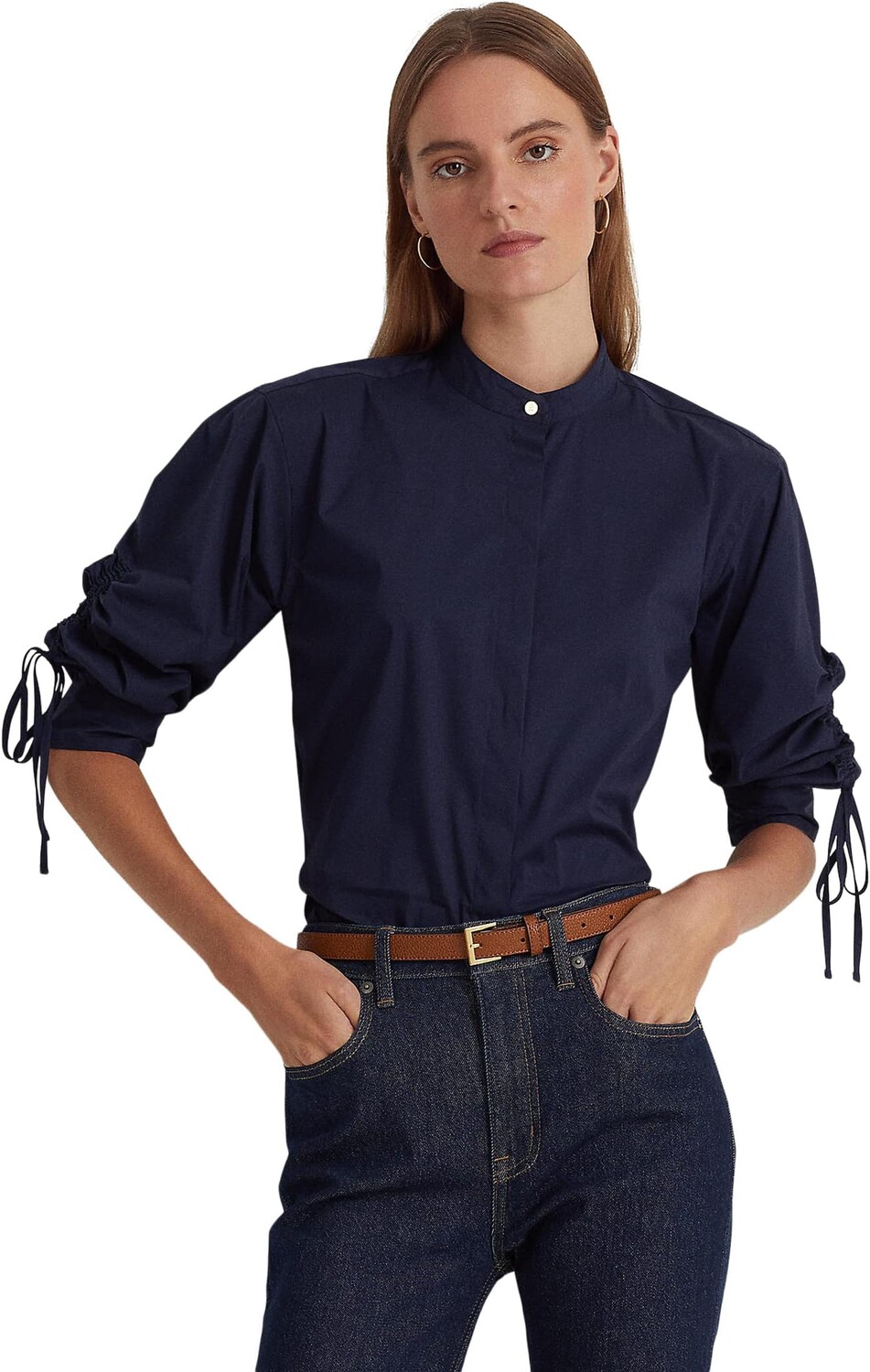 

Рубашка из смесового хлопка LAUREN Ralph Lauren, цвет French Navy