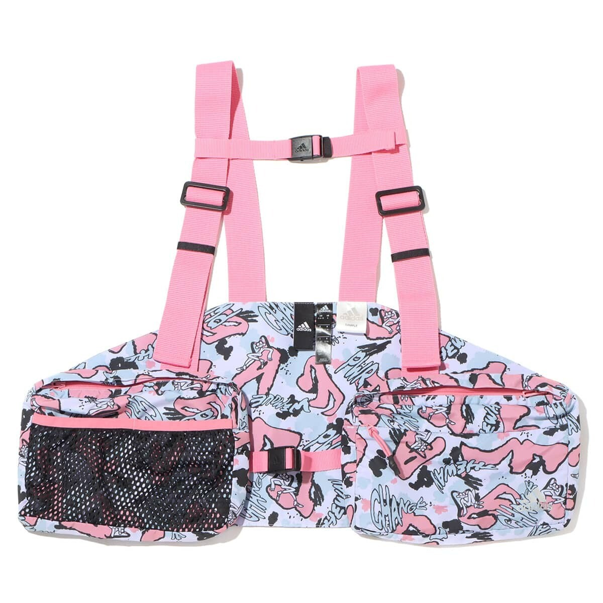 

Жилет-сумка Adidas Atmos PINK x Jenny Kaori, розовый/голубой