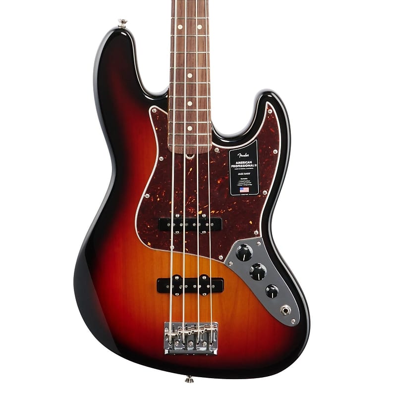 Fender American Pro II Jazz Bass, накладка на гриф из палисандра (с футляром), 3 цвета Sunburst