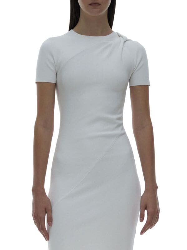 

Асимметричное платье-футболка twist Helmut Lang White, Красный