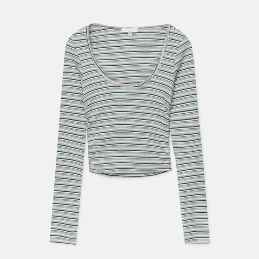

Лонгслив Pull&Bear Long-sleeve Striped, серый