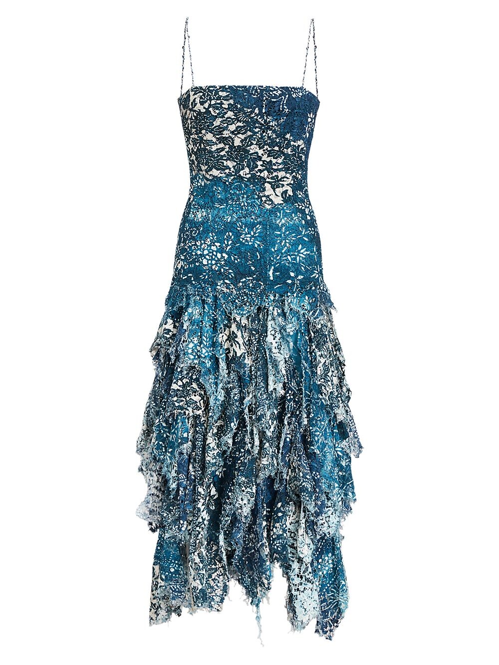 

Кружевное платье с драпировкой Tyreece Ralph Lauren Collection, синий