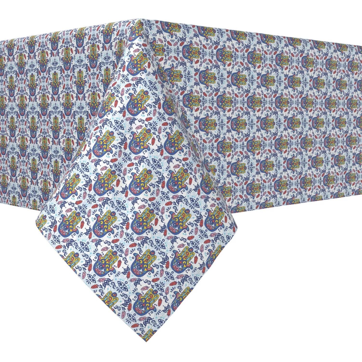 

Квадратная скатерть, 100% полиэстер, 54x54 дюйма, Tribal Hamsa Designs