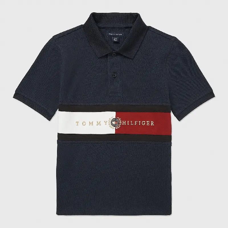 

Футболка-поло Tommy Hilfiger Kids' Flag, черный