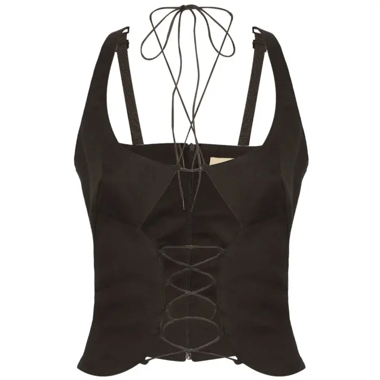 

Корсетный топ KNWLS Ray Lace Up, темно-коричневый
