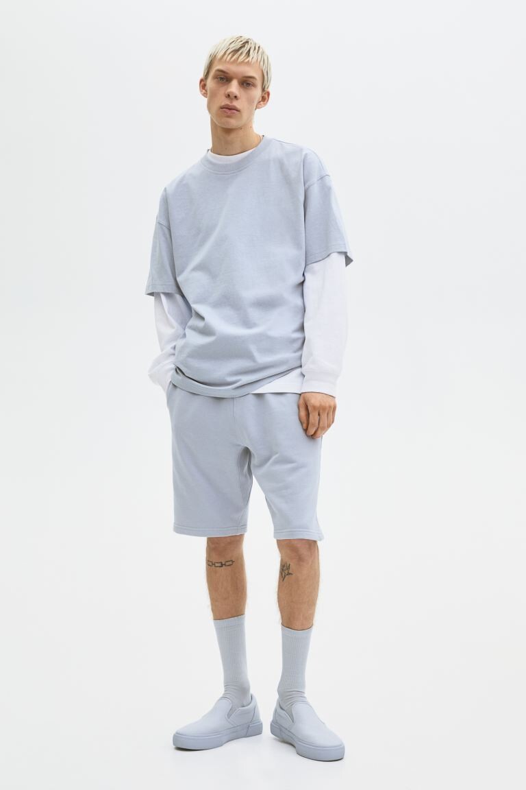 

Хлопковые джоггеры Relaxed Fit H&M, светло-синий