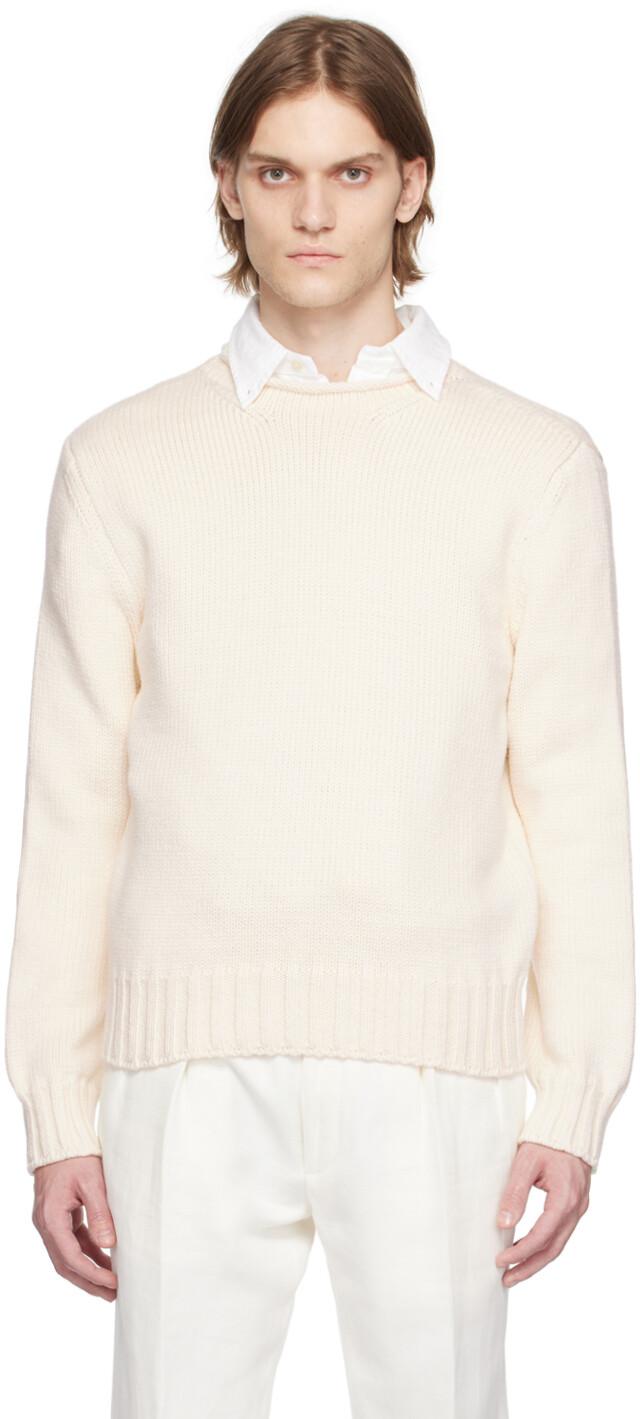 

Off-White свитер с высоким воротником Ralph Lauren Purple Label, Белый