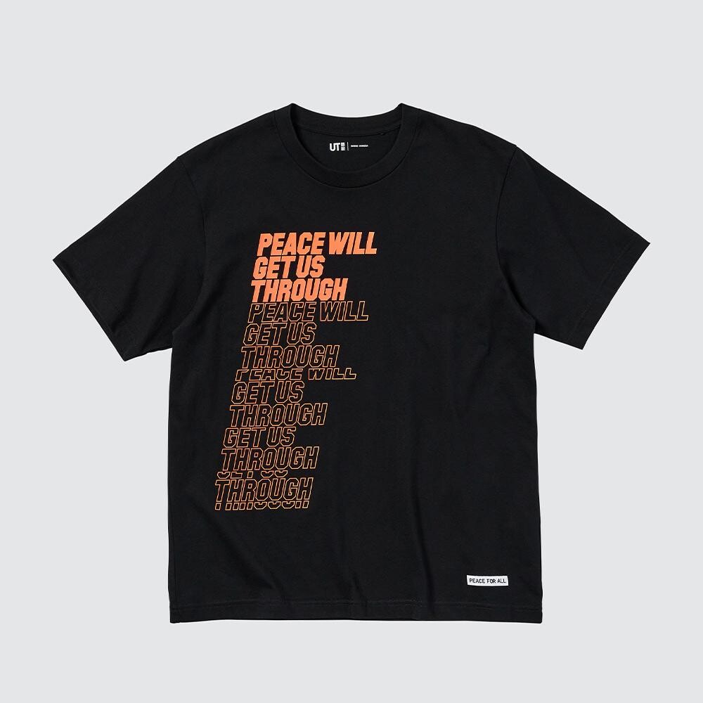 

Футболка с принтом унисекс Uniqlo, черный