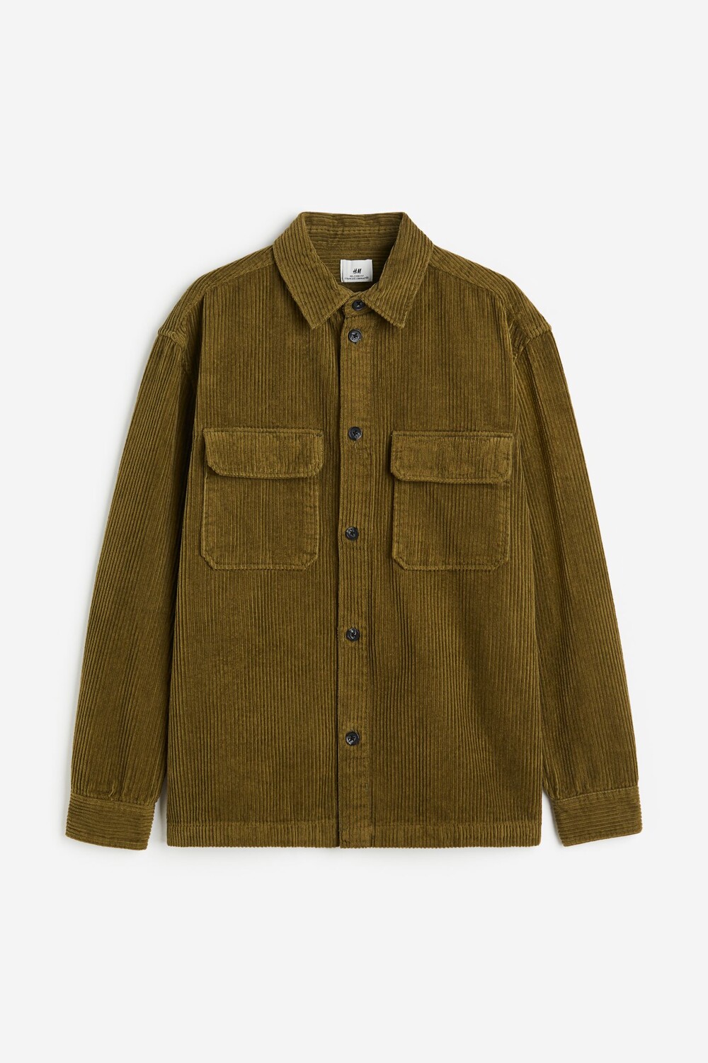 

Куртка рубашка H&M Relaxed Fit Corduroy, хаки