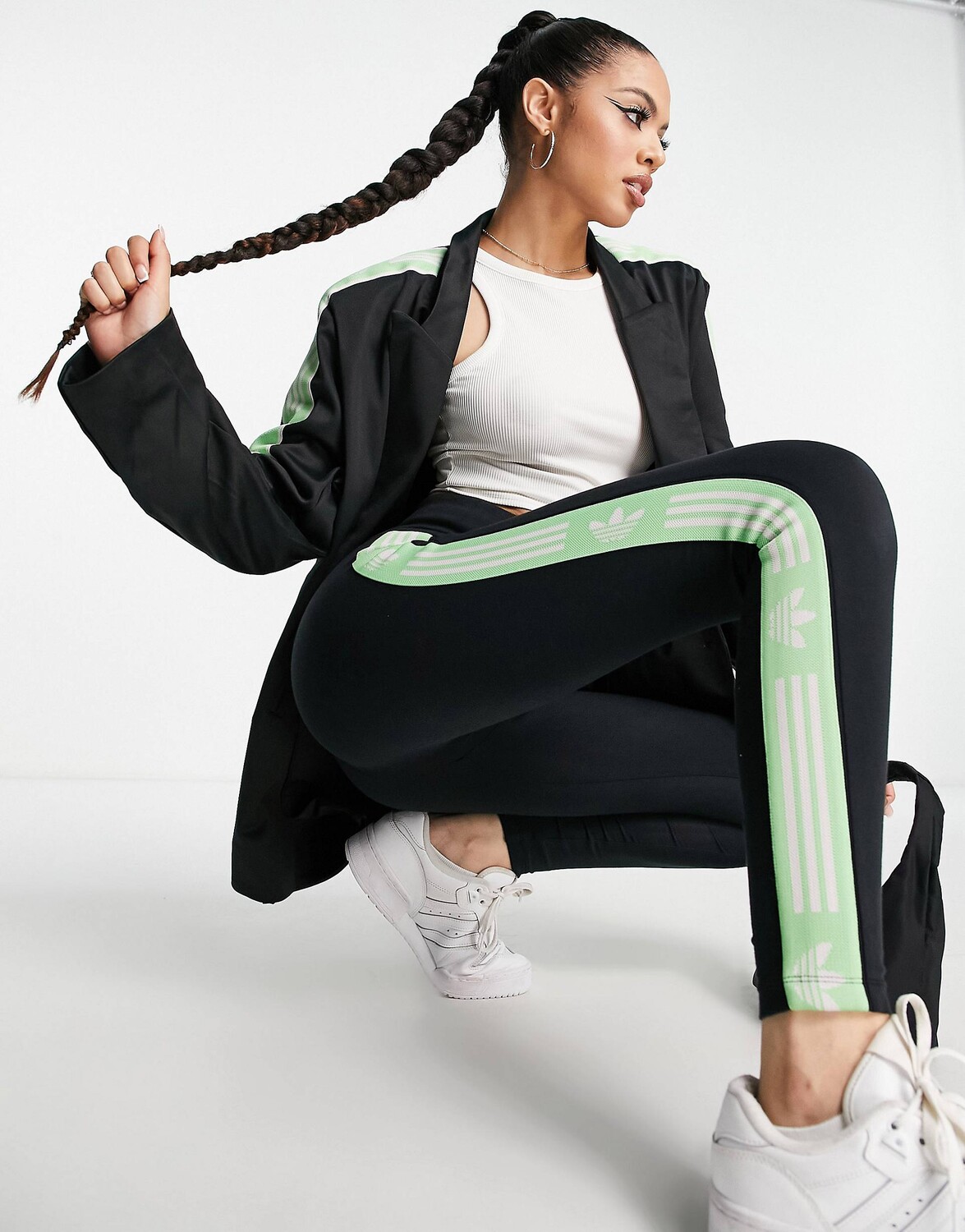 

Черные леггинсы с тесьмой adidas Originals Retro Sport, Черный