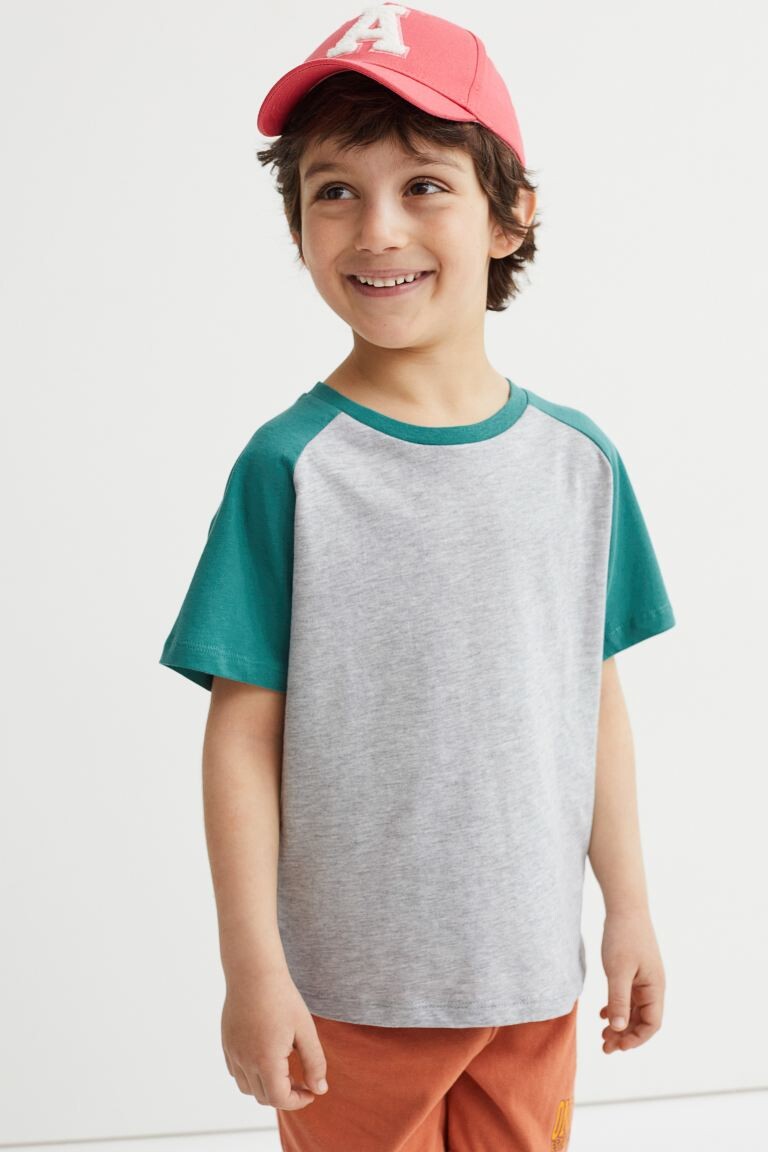 

3 футболки из хлопка в стиле колор-блок H&M, белый/блочный