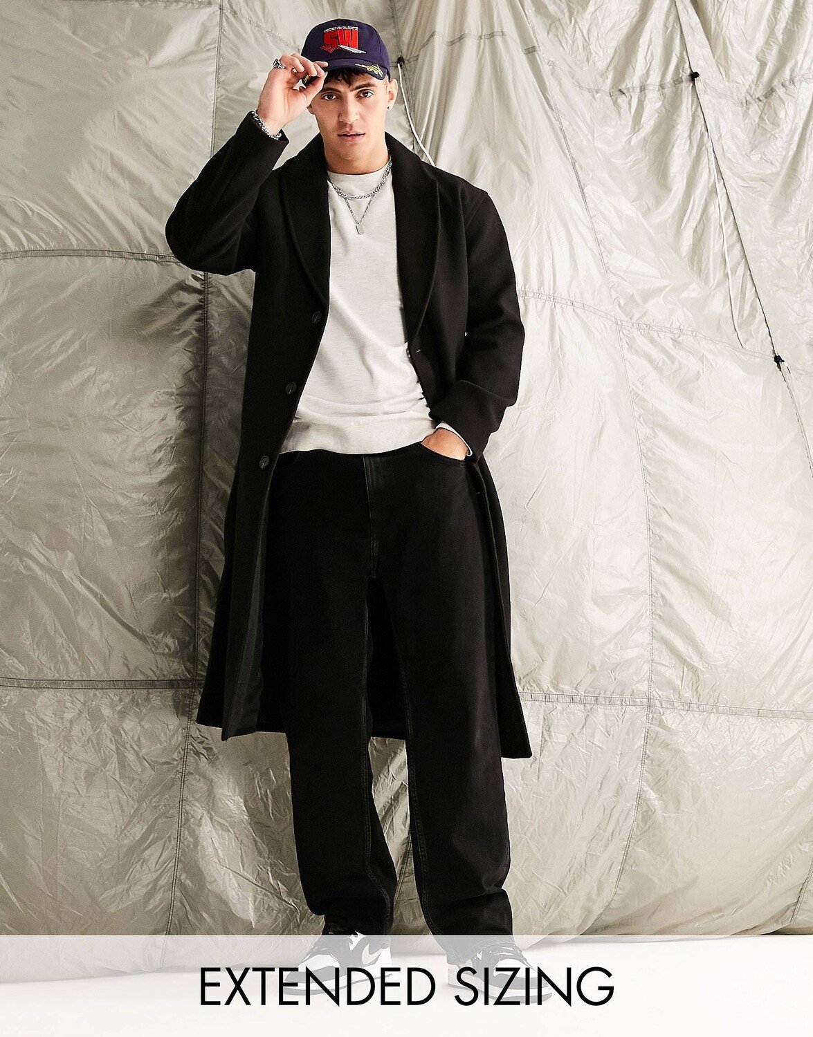

Черное пальто с эффектом шерсти ASOS DESIGN, Черный