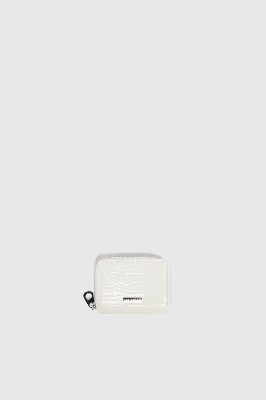 

Кошелек Mock Croc с держателем для карт Pull&Bear, белый
