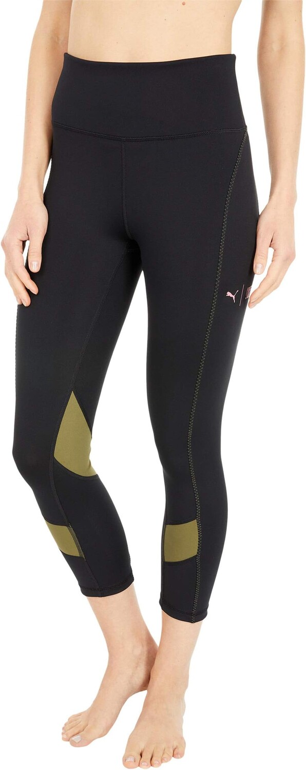 Брюки First Mile 3/4 Eclipse Tights PUMA, цвет Puma Black/Burnt Olive