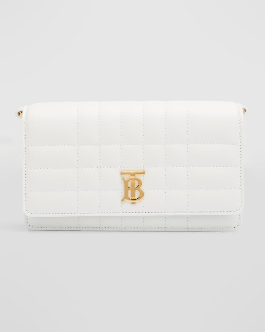 

Стеганый кожаный клатч в клетку Lola Burberry