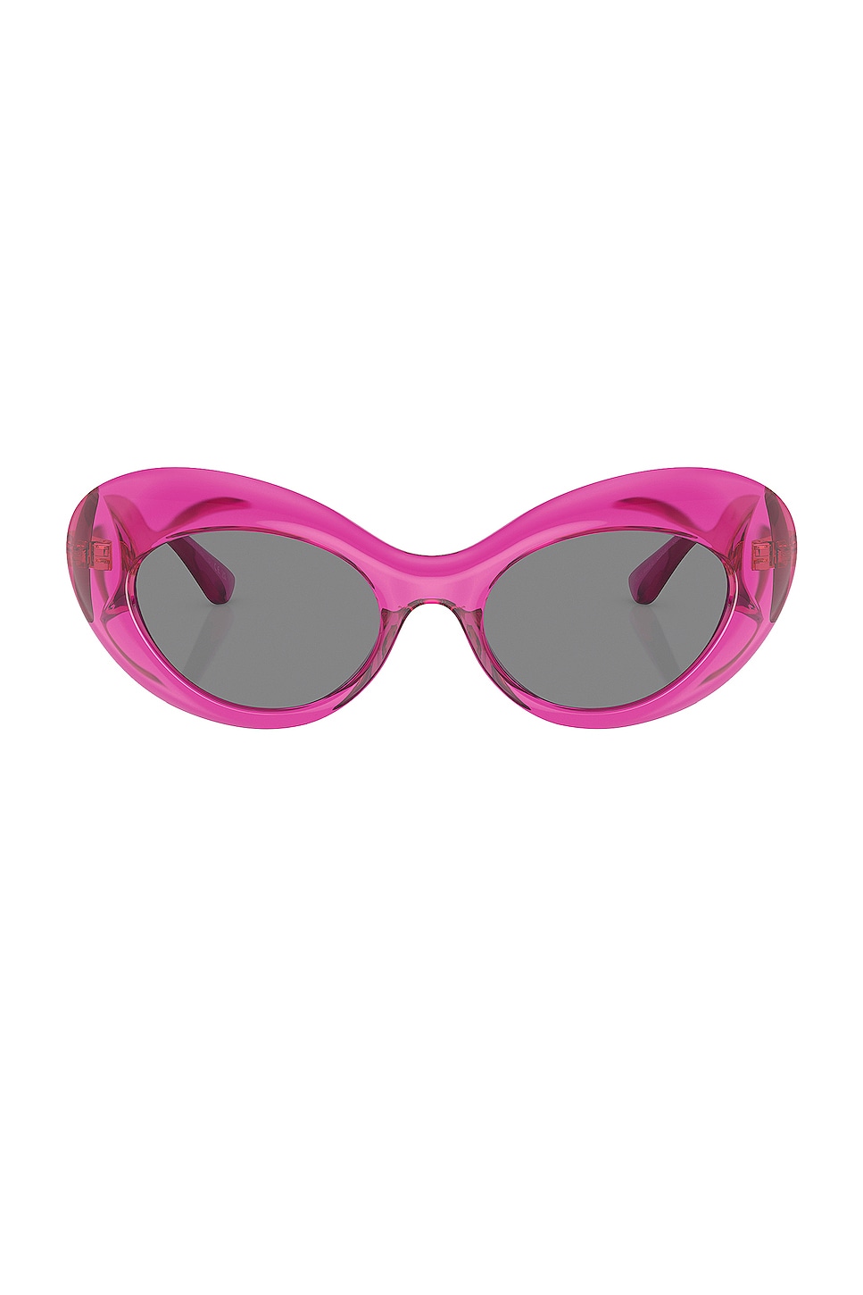 цена Солнцезащитные очки VERSACE Oval, цвет Pink Transparent