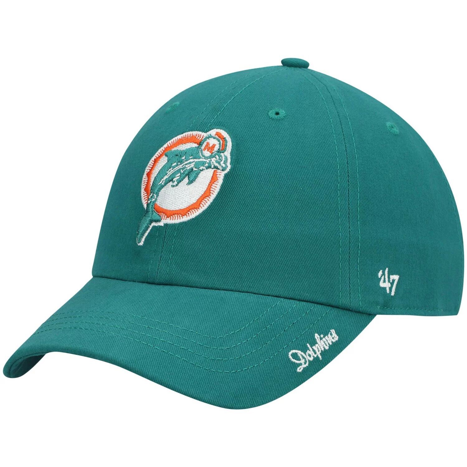 

Женская регулируемая кепка Aqua Miami Dolphins '47 Miata Clean Up Legacy 47 Brand