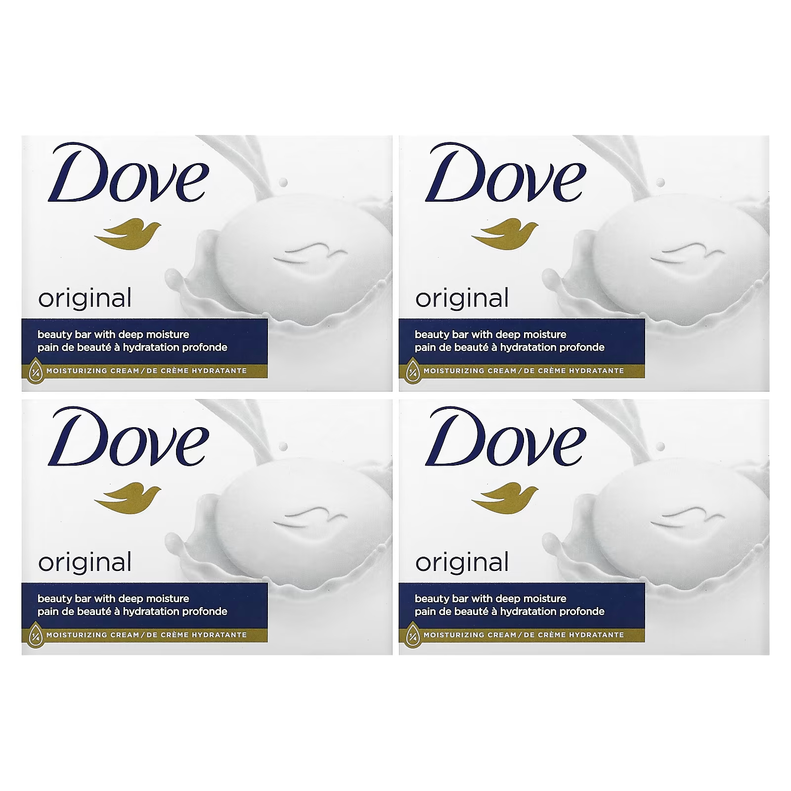 Мыло Dove Beauty с глубоким увлажнением Original, 4 куска по 3,75 унции (106 г) каждый кусковое мыло dove men care 3 n 1 extra fresh 4 куска по 3 75 унции 106 г каждый