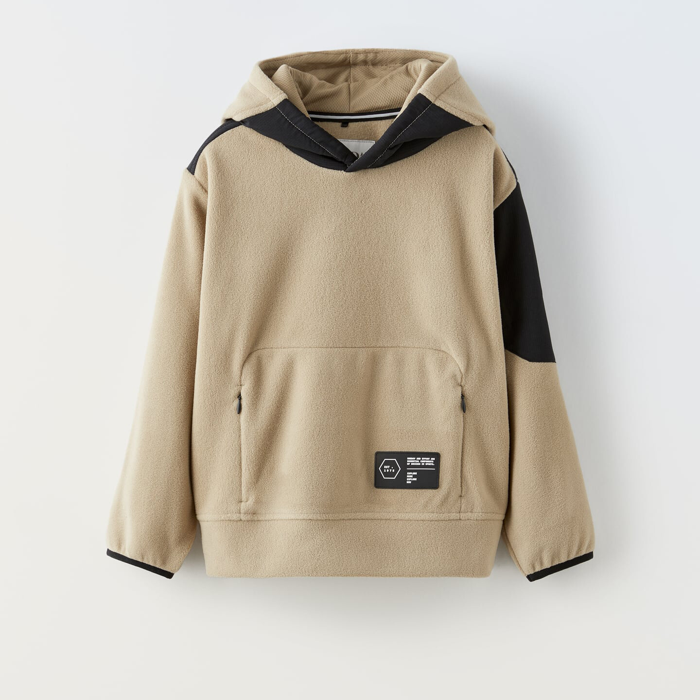 

Худи с длинными рукавами Zara Sporty Fleece, песочный