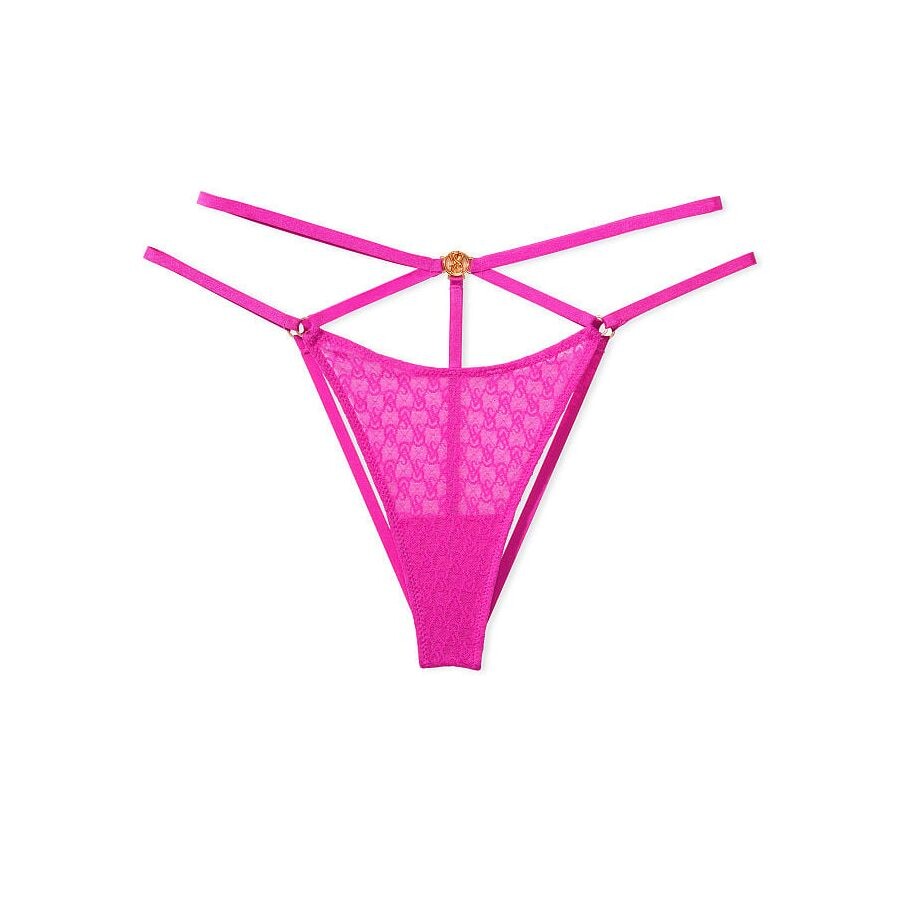 

Трусы Victoria's Secret Very Sexy Icon Lace Open Back Strappy Brazilian, розовый