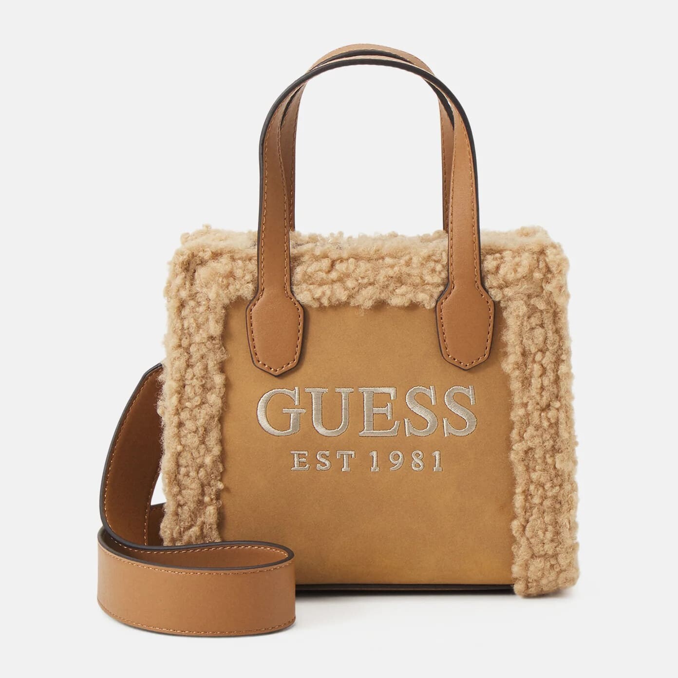 

Сумка-тоут Guess Silvana 2 Compartmnt Mini, песочный