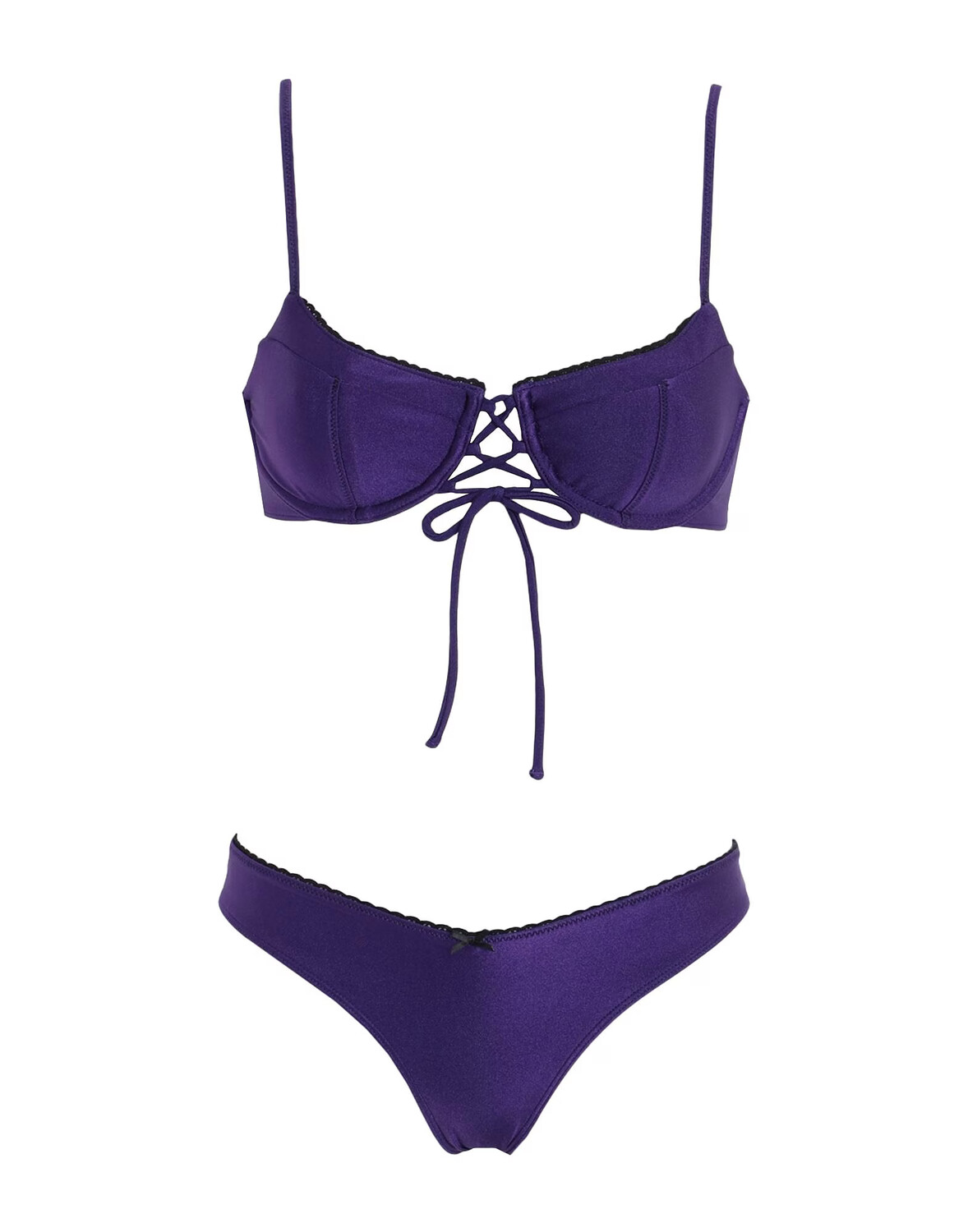 

Бикини Frankies Bikinis Lucia Shine Top-Enzo Shine Bottom, фиолетовый