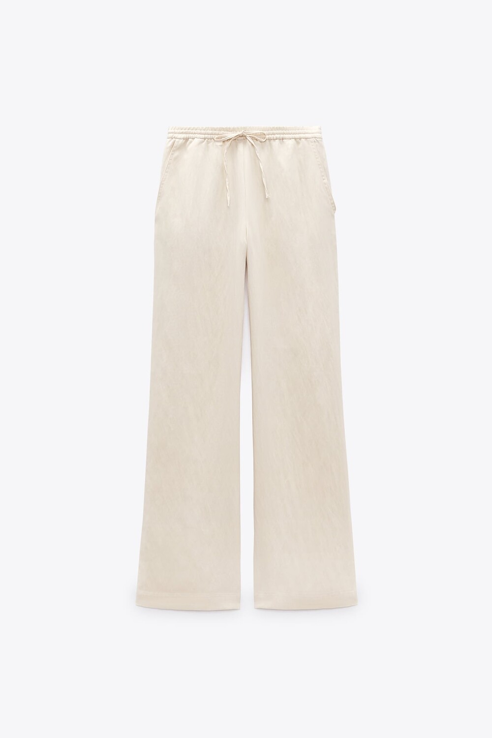 

Брюки Zara Straight With Drawstring, экрю
