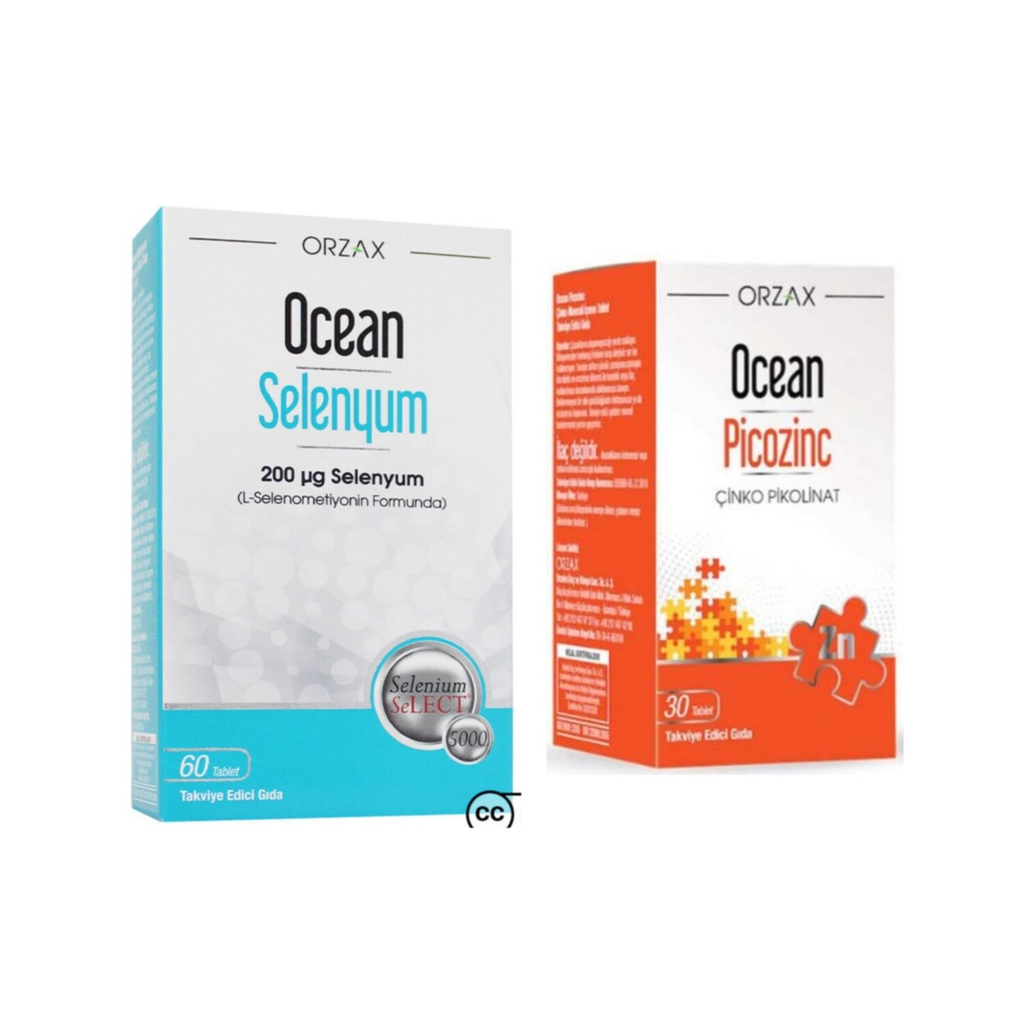 цена Селен Ocean 200 мкг, 60 таблеток + Пищевая добавка Ocean Picozinc Cinko Picolinate, 30 капсул