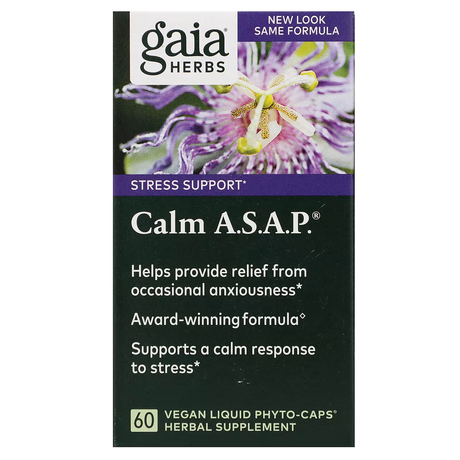 Gaia Herbs, Calm A.S.A.P., 60 веганских капсул Liquid Phyto-Caps gaia herbs родиола розовая 120 веганских капсул liquid phyto caps