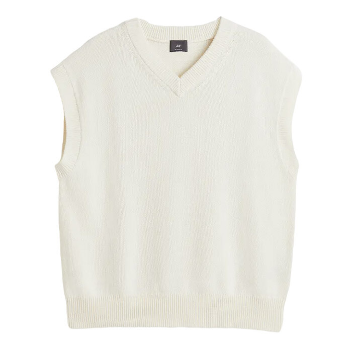 

Жилет H&M Relaxed Fit V-neck, кремовый